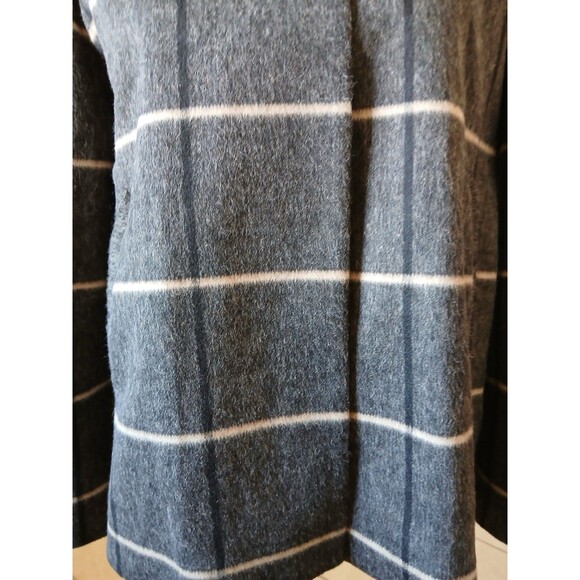 Zara Womens Short Coat XS Gray Checked Plaid Wool Blend 2 Button Front Swing - Picture 9 of 16